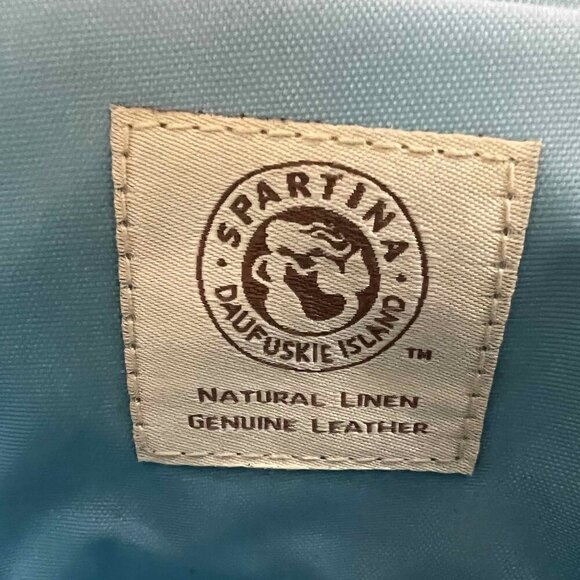 Spartina Floral Train Case Cosmetic Case NWT Linen Genuine Leather - Picture 11 of 13